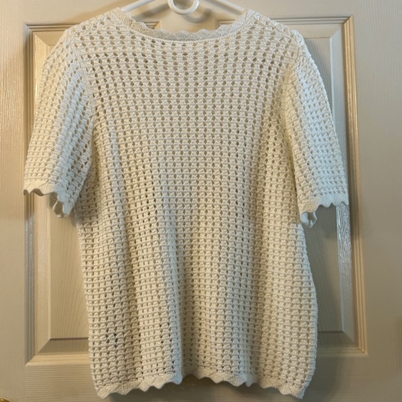 Gap white open knit sweater size L - Picture 2 of 4